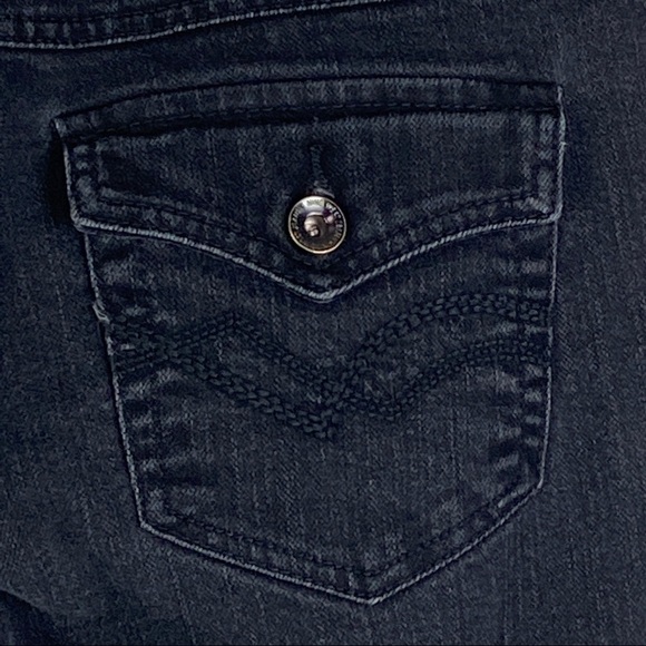 Nine West Black West End Bootcut Jeans Women's 8/28 Short Button Flap Pockets - Picture 6 of 11